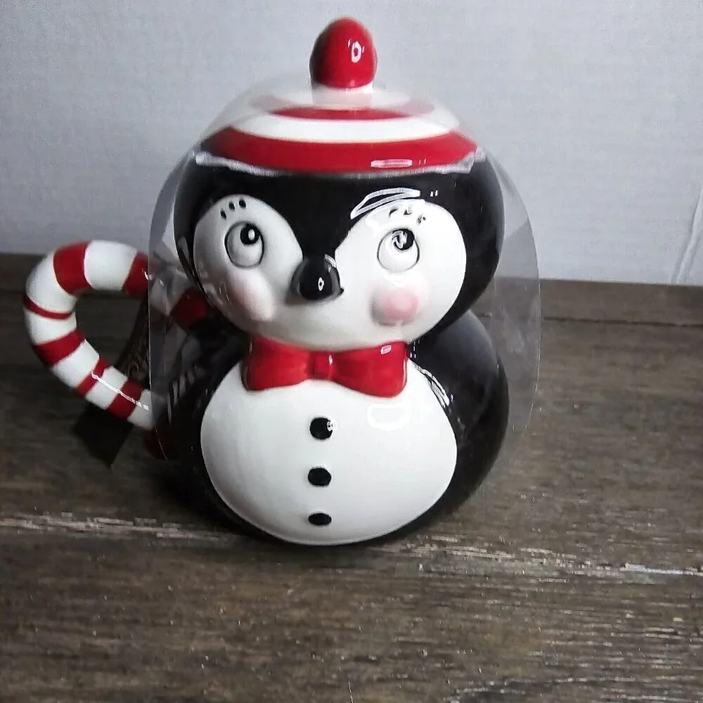 NWT Johana Parker Penguin Ceramic Coffee Mug by Carnival Cottage Christmas